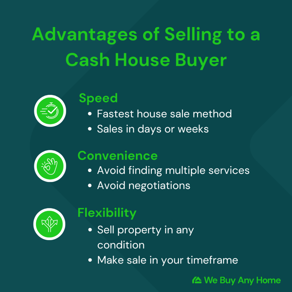 Infographic of advantages of selling to a cash buyer