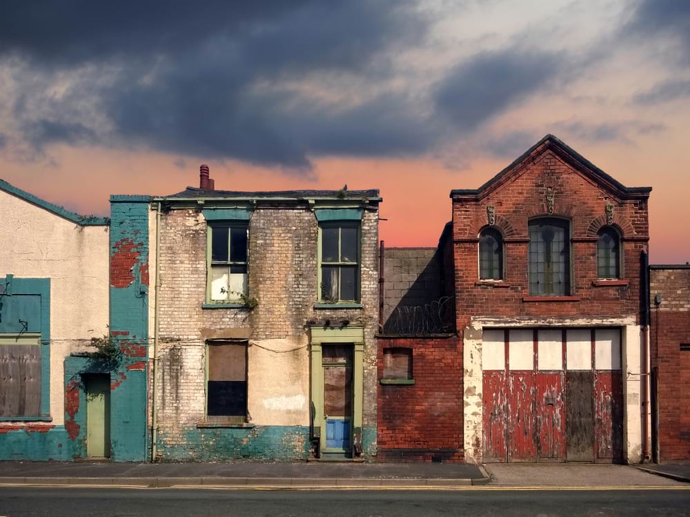 derelict terraced houses