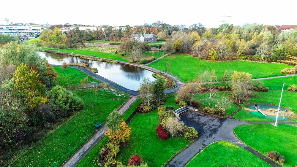 provanhall aerial view glasgow