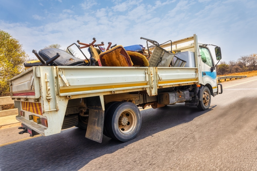 furniture being driven off in truck