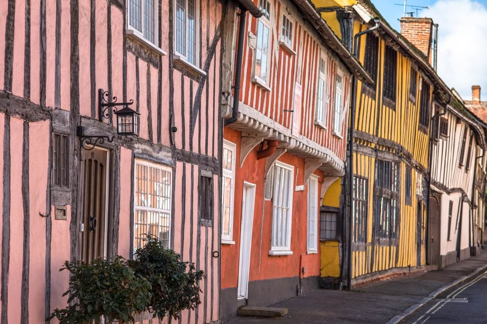 colourful houses in lavenham kent